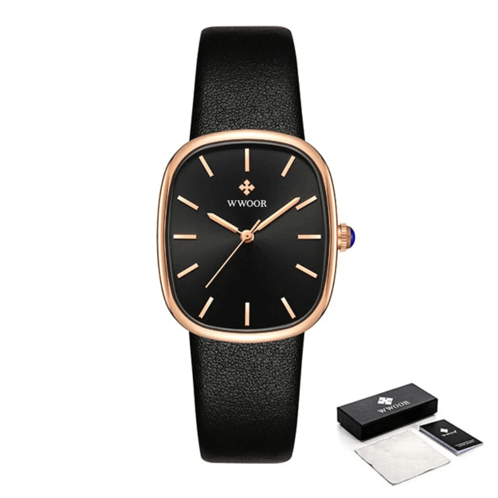 relógio feminino com pulseira de couro